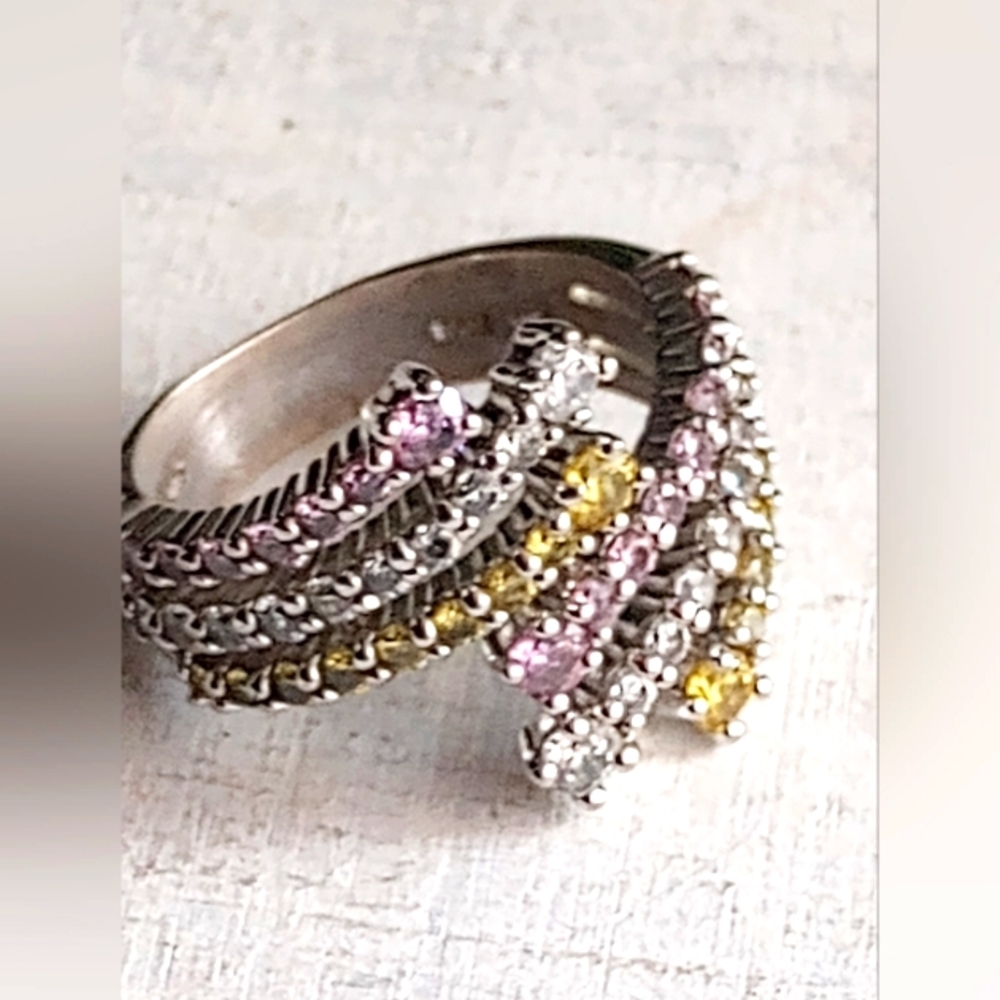 Silver 925 & Muti Color CZ Ring